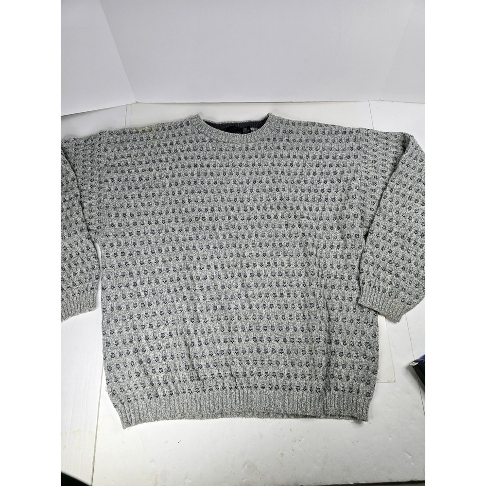 Mens Size XL Henley Sweater Long Sleeve Pullover Chunky‎ Knit Bill Blass Vintage